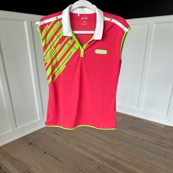 Adidas Golf Womens Pink and Lime Green Sleeveless Athletic Tank Top Size Small - Picture 4 of 14